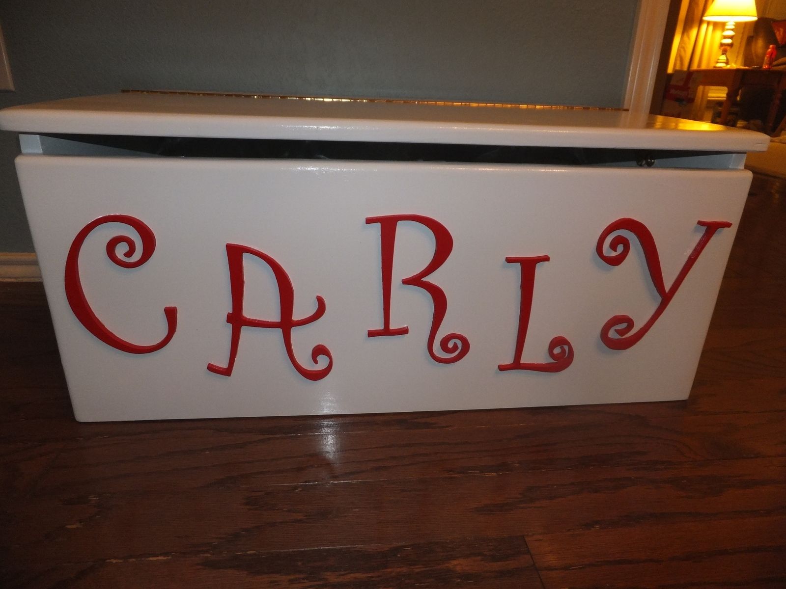 Hand Crafted Children's Personalized Wood Toy Box, Toy Chest by THH