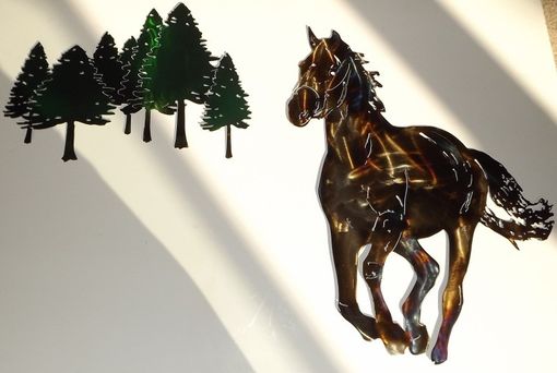 Custom Made Pine Tree Forest Free-Form Metal Wall Art Sculpture