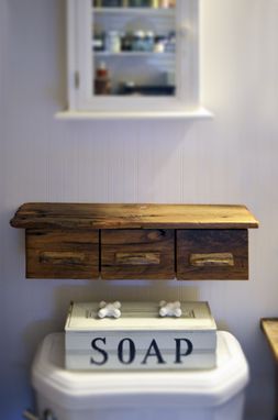Custom Made Rustic Floating Bathroom Storage Shelf