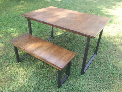 Custom Made Reclaimed Wood Table With Steel Legs