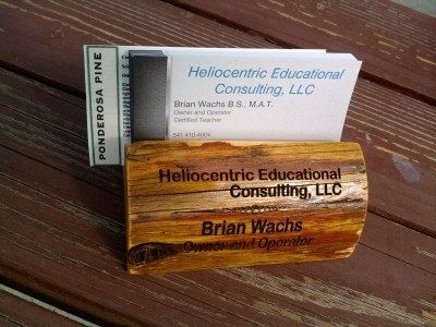 Custom Made Wooden Business Card Holder With Custom Engraving