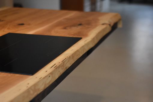 Custom Made Ash Live Edge Table Waterfall Island