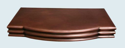 Custom Made Copper Countertop With Curved Front & French Edge