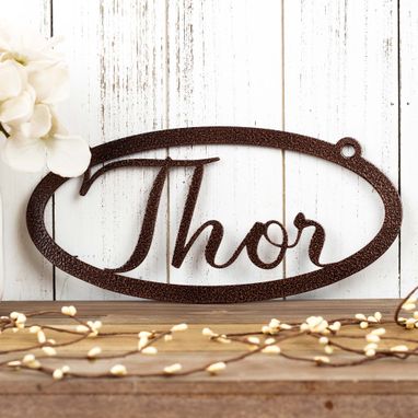 Custom Made Oval Personalized Name Metal Plaque