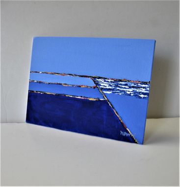 Custom Made Original Acrylic Art Canvas, 7" X 5", Seascape, Landscape