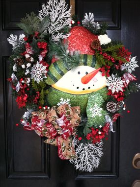 Custom Made Winter Wreaths Christmas Wreaths Snowman Wreaths