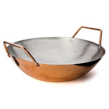 Custom Made Hammered Copper Wok