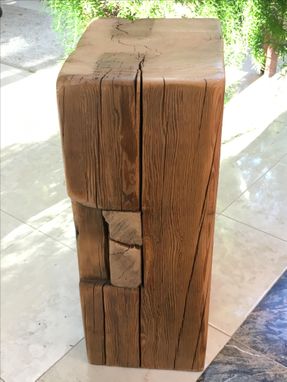 Custom Made Reclaimed Beam Side Table