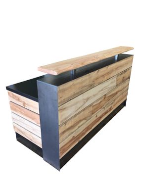 Custom Made #17 Pine Reclaimed Wood Reception Desk Or Reclaimed Wood Sales Desk