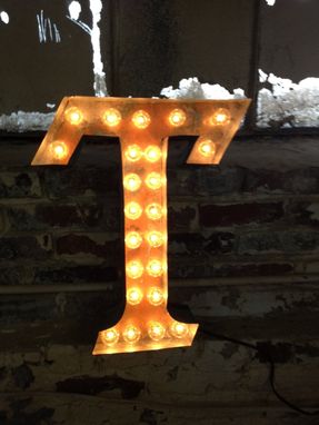 Custom Made Metal Letter Sign Light Fixture Rust Industrial For One 20" Tall Letter