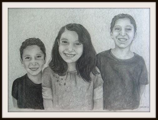 Custom Made Three Sibilings Portrait Drawing