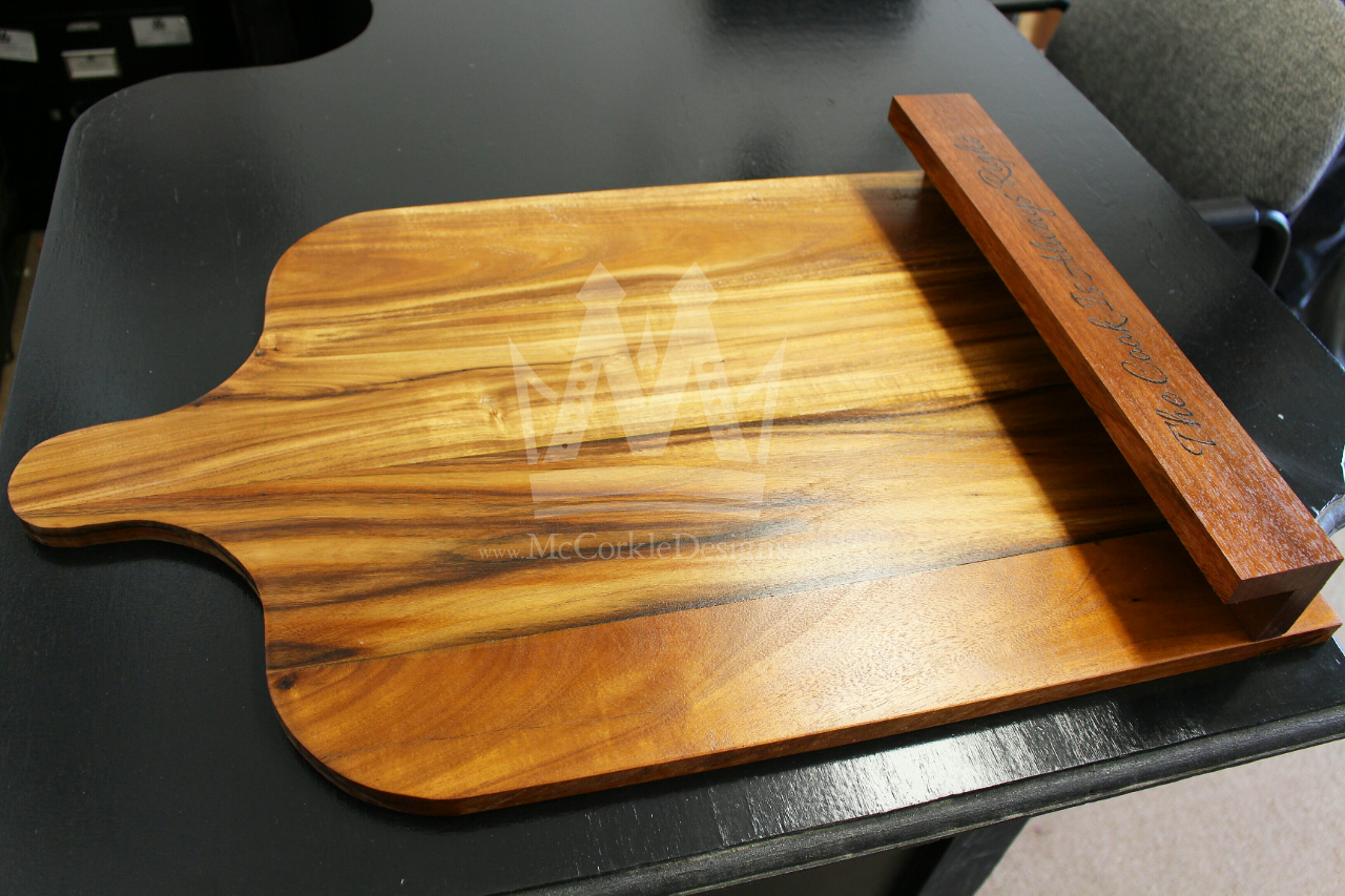 Buy Handmade 2 In 1 Acacia Wood Cutting Board & Cookbook Stand Perfect