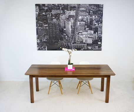 Custom Made Solid Walnut Parsons Dining Table With Softened Lines