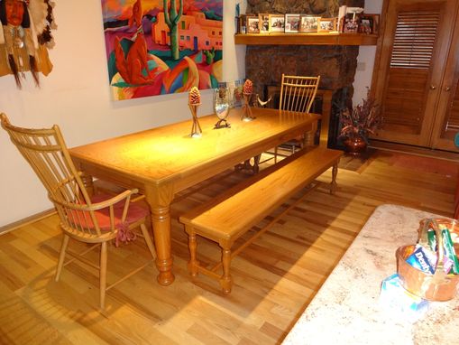 Custom Made Dining Table With Benches