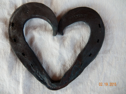 Custom Made Hand Forged Horseshoe Heart