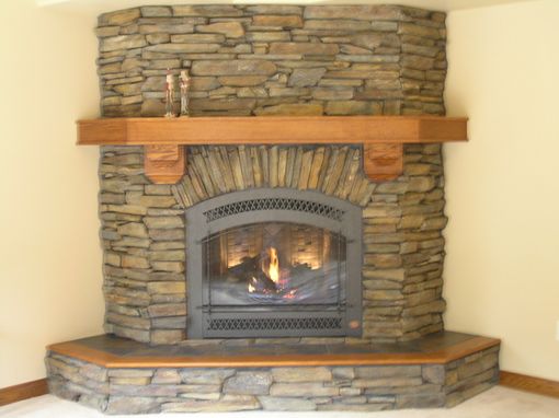 Custom Made Custom Wrap-Around Oak Mantel