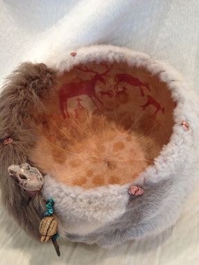 Custom Made Cave Drawing Fur Art Gourd