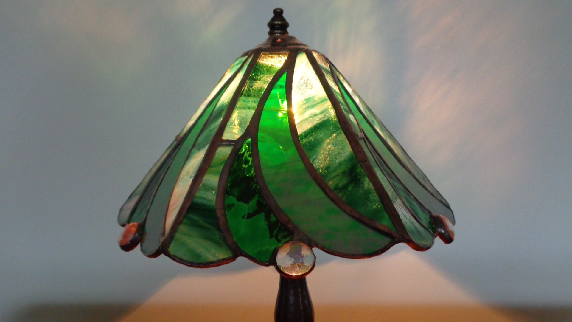 Hand Made Stained Glass Accent Lamp (Sm) by Krysia Designs
