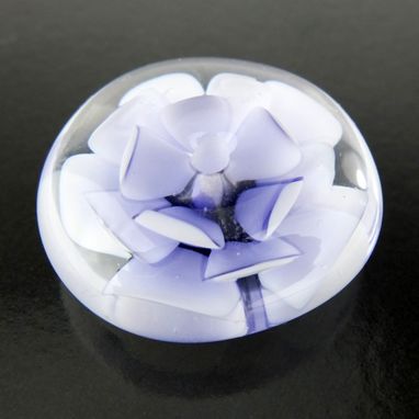 Custom Made Ink Lotus Bead Button Handmade Lampwork Glass By Gemfox Sra Usa