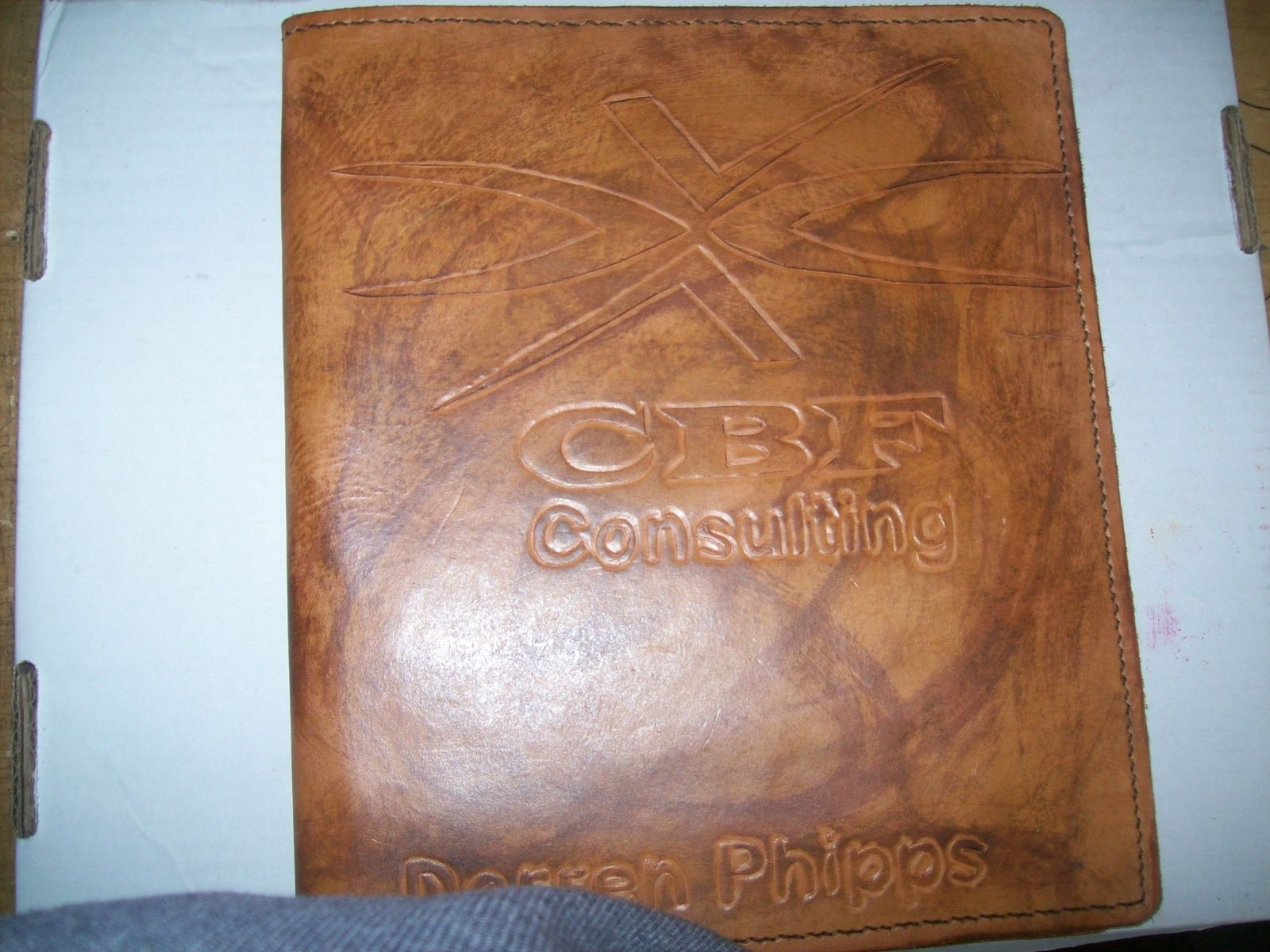 Hand Crafted Custom Leather Binder/Portfolio by Kerry's Custom Leather