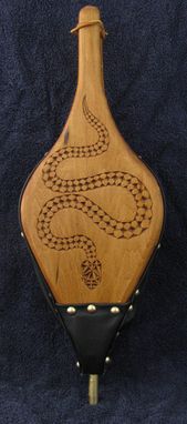 Custom Made Chip Carved Fireplace Bellows -- Snakes