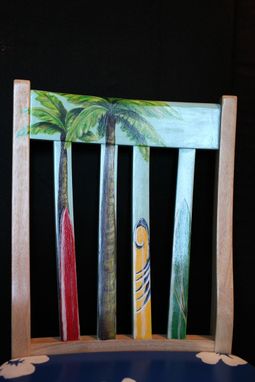 Custom Made Hand Painted Hawaiian Print Surfboard Chair