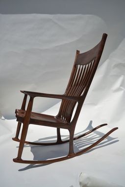 Custom Made Black Walnut Maloof-Style Rocking Chair