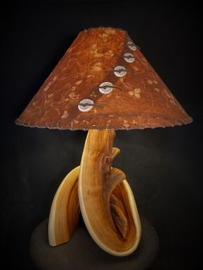 Custom Made Free Standing Rustic Twisted  Juniper Table Lamp