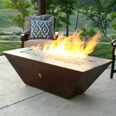 Custom Made 60 Inch By 26 Inch Largo Moreno Hand Hammered Copper Fire Pit