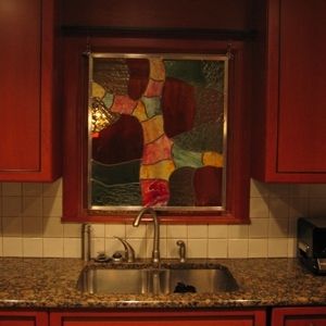 Custom Made Stained Glass Kitchen Window