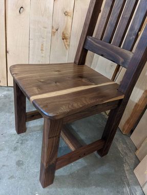 Custom Made Walnut Wood Dining Chair