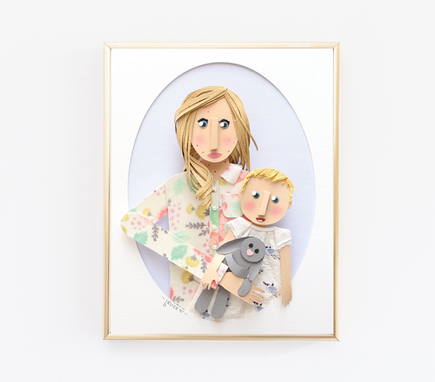 Custom Made Mom And Baby Custom Paper Portrait 5 X 7