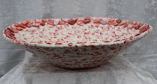 Custom Made Fabric Bowl - Fabric Art - Home Decor - Large V-Shaped Bowl. Wrapped Clothesline