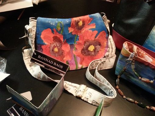Custom Made Crossbody, Satchel, Fine Art Handbag Featuring Original Acrylic Poppy Art