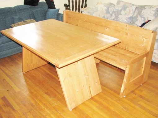 Custom Made Modern Table And Bench