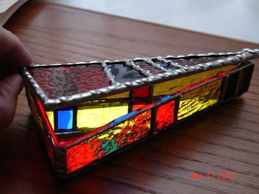 Custom Made Stained Glass Hinged Top Pizza Slice Boxes