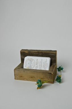 Custom Made Custom Reclaimed Wood Business Card Stand