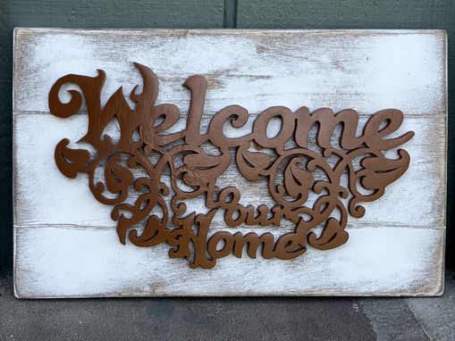 Custom Made Wood Multi Level Rustic Distressed Indoor Sign Custom Design