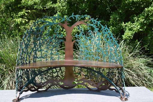 Custom Made Tree Of Life Garden  Steel-Metal Bench