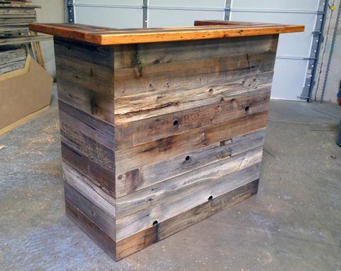 Custom Made Reception Desk Made From Antique Oak & Barn Wood