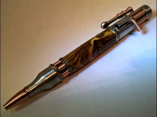 Custom Made Steampunk Pen In Bocote And Antique Pewter And Copper