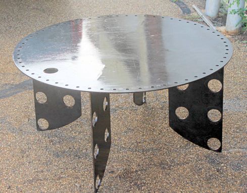 Custom Made Repurposed Metal Industrial Round Coffee Table