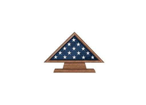 Custom Made Memorial Flag Case For 3 X 5 Flag+Pedestal With Engraved Plate
