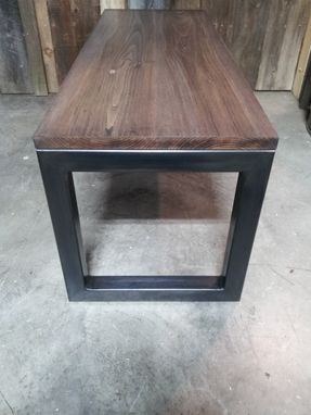 Custom Made Coffee Table In Native Ash And Blackened Steel