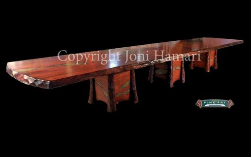 Custom Made Live Edge Wood Slab Giant Sequoia Conference Or Dining Table