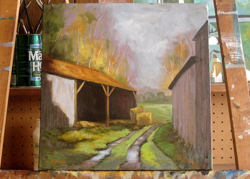 Custom Made Rural Landscape Oil On Canvas
