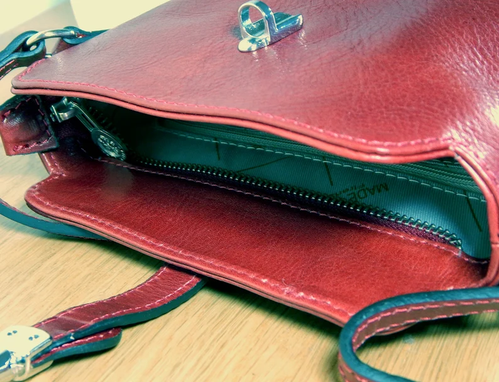 Custom Made Red Leather Crossbody Bag, Red Leather Bag, Leather Shoulder Bag, Small Leather Bag