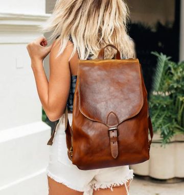 Custom Made Leather Backpack Women, Leather Backpack Purse, Backpack Women, Backpack Purse