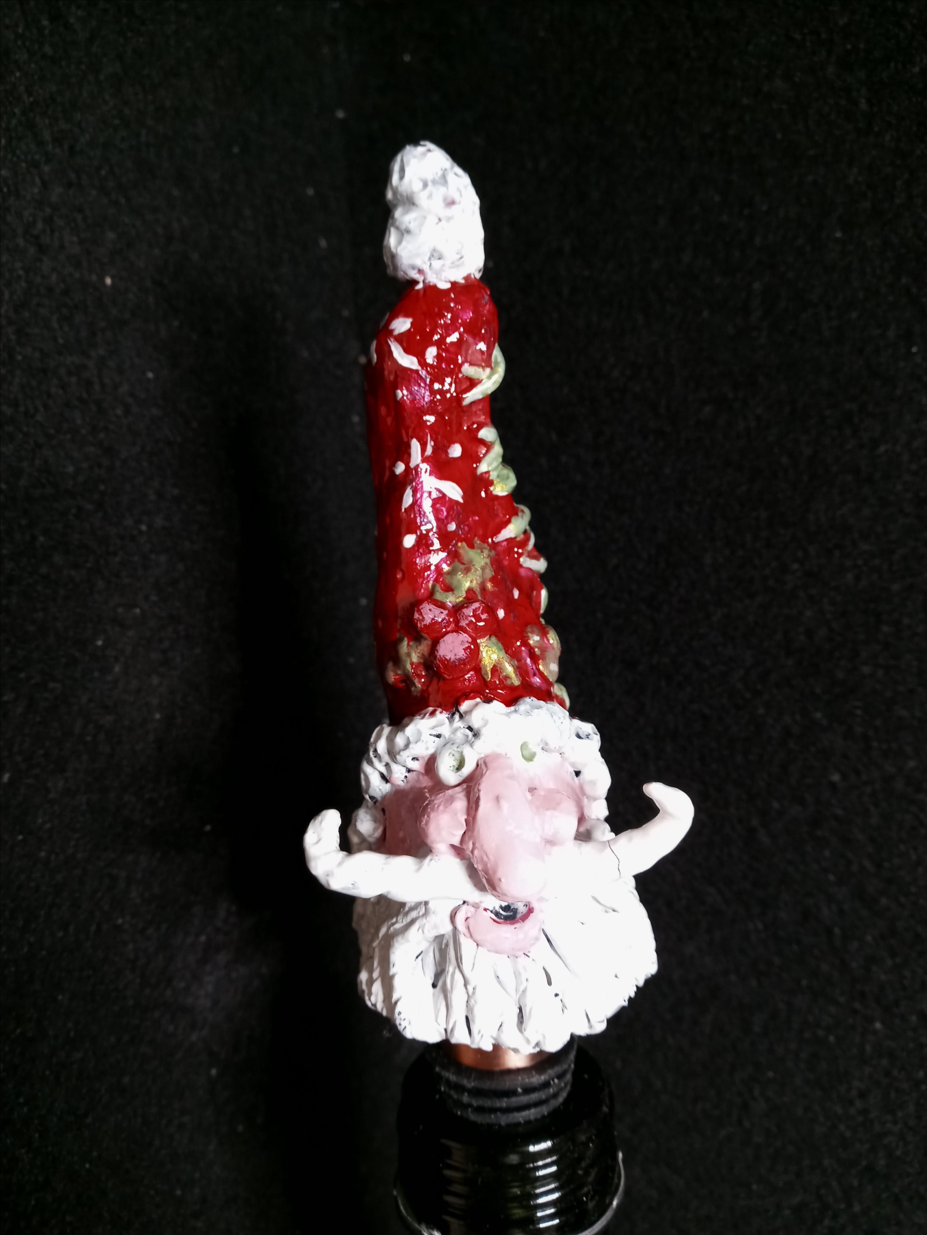 Buy Hand Made Gnomie Hand Sculpted Painted OneOfAKind Gnome Wine Bottle Stopper, made to