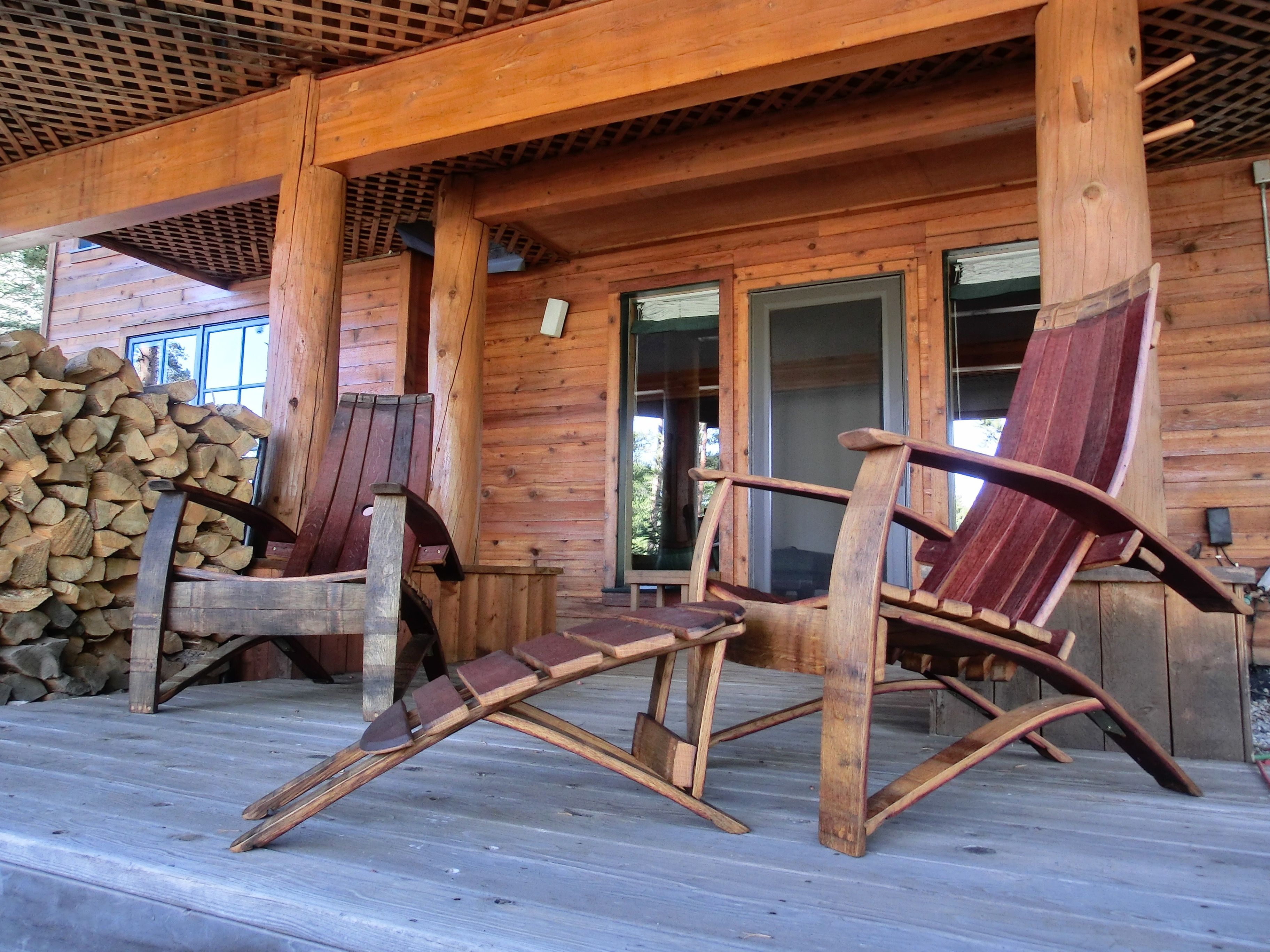 Chairs made from on sale wine barrels